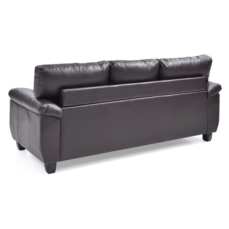 Glory Furniture Gallant Faux Leather Sofa in Cappuccino