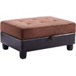 Glory Furniture Gallant Microsuede Ottoman in Chocolate