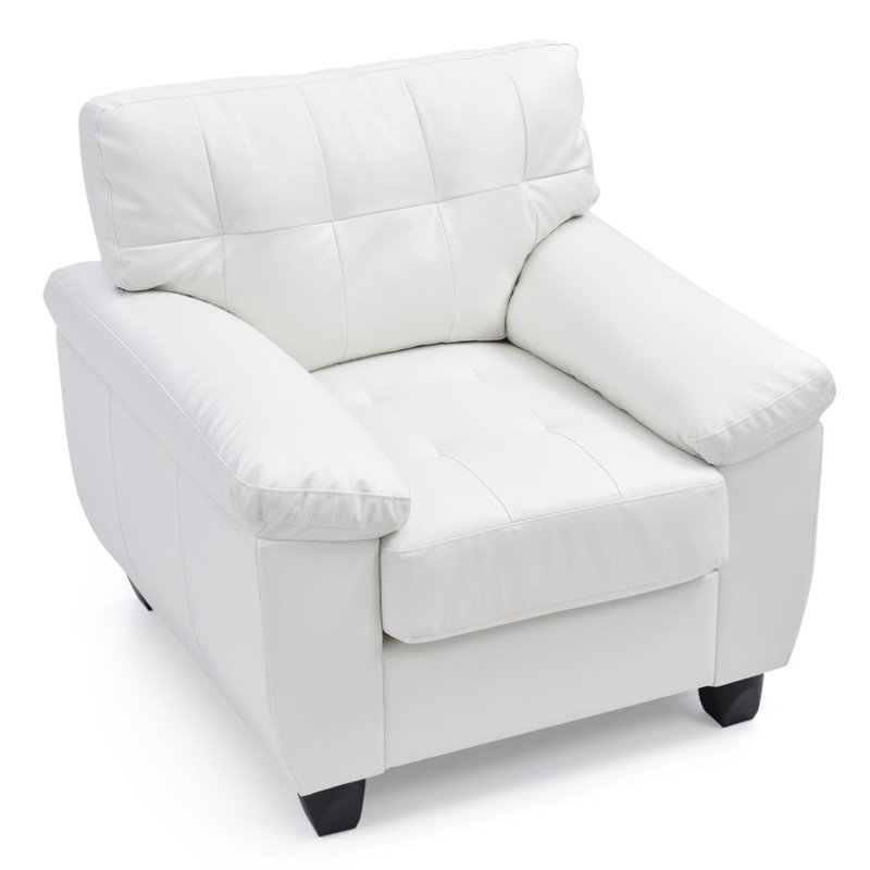 Glory Furniture Gallant Faux Leather Chair in White