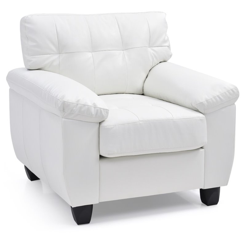 Glory Furniture Gallant Faux Leather Chair in White