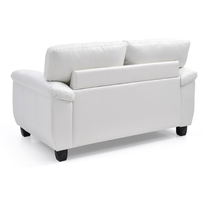 Glory Furniture Gallant Faux Leather Loveseat in White