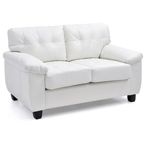 Glory Furniture Gallant Faux Leather Loveseat in White