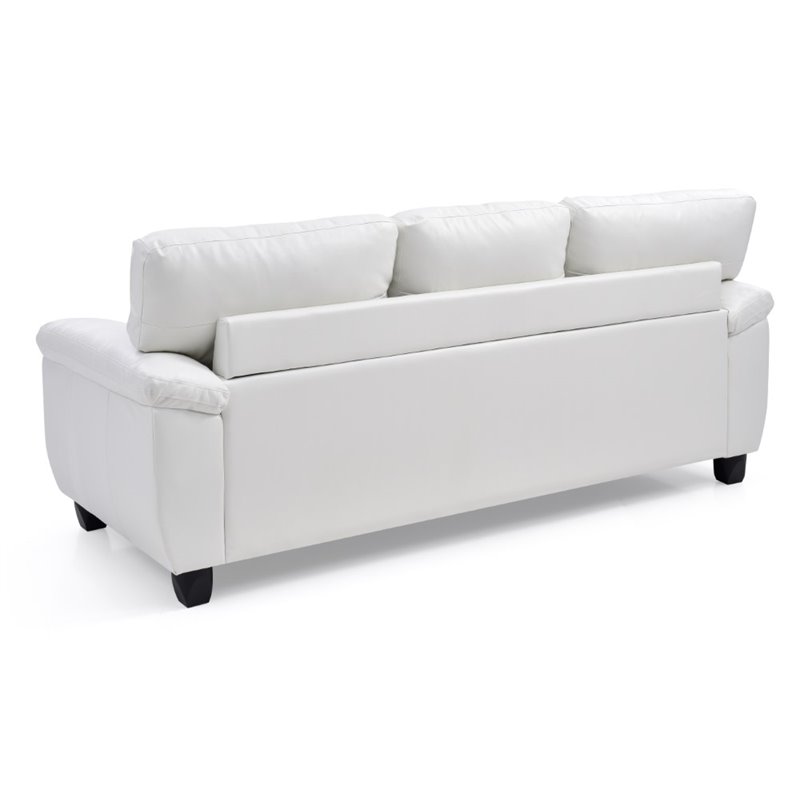 Glory Furniture Gallant Faux Leather Sofa in White