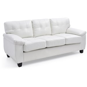 Glory Furniture Gallant Faux Leather Sofa in White