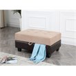 Glory Furniture Gallant Microsuede Ottoman in Mocha