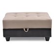 Glory Furniture Gallant Microsuede Ottoman in Mocha
