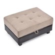 Glory Furniture Gallant Microsuede Ottoman in Mocha