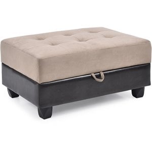 Glory Furniture Gallant Microsuede Ottoman in Mocha