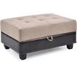 Glory Furniture Gallant Microsuede Ottoman in Mocha