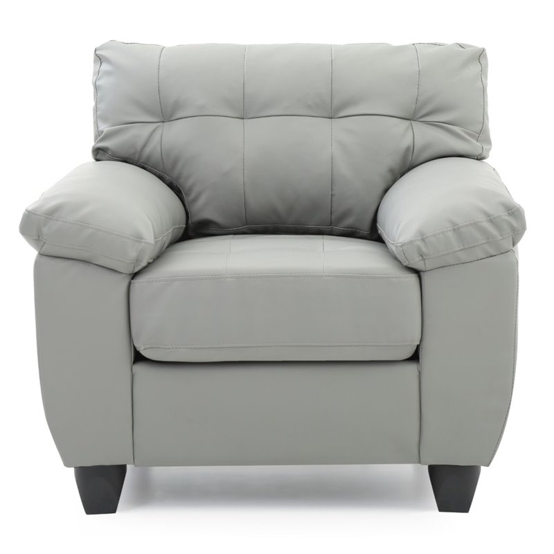 Glory Furniture Gallant Faux Leather Chair in Gray