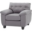 Glory Furniture Gallant Faux Leather Chair in Gray
