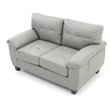 Glory Furniture Gallant Faux Leather Loveseat in Gray