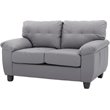 Glory Furniture Gallant Faux Leather Loveseat in Gray