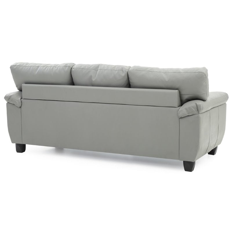 Glory Furniture Gallant Faux Leather Sofa in Gray