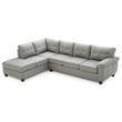 Glory Furniture Gallant Faux Leather Sectional in Gray