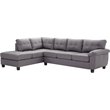 Glory Furniture Gallant Faux Leather Sectional in Gray