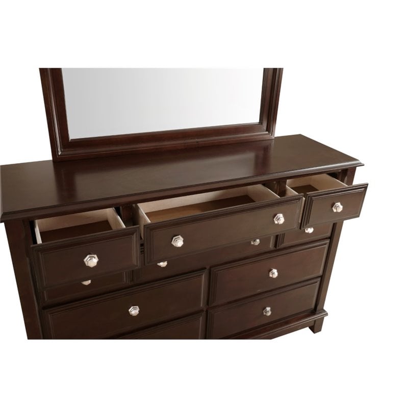 Glory Furniture Ashford 10 Drawer Dresser in Cappuccino