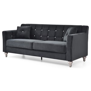 glory furniture dublin g0671a-s sofa  black velvet
