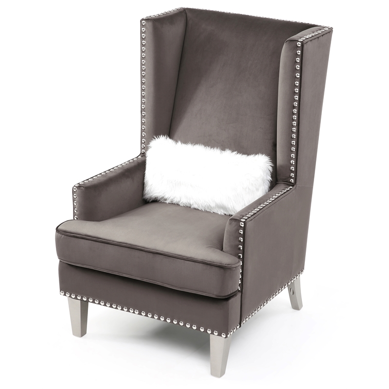 Glory Furniture Wilshire G0951A-AC Chair   DARK GRAYVelvet
