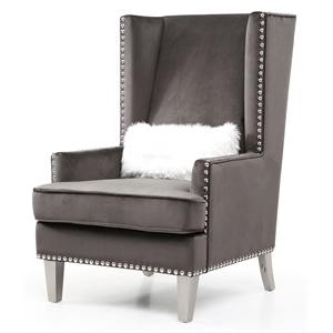Glory Furniture Wilshire G0951A-AC Chair   DARK GRAYVelvet