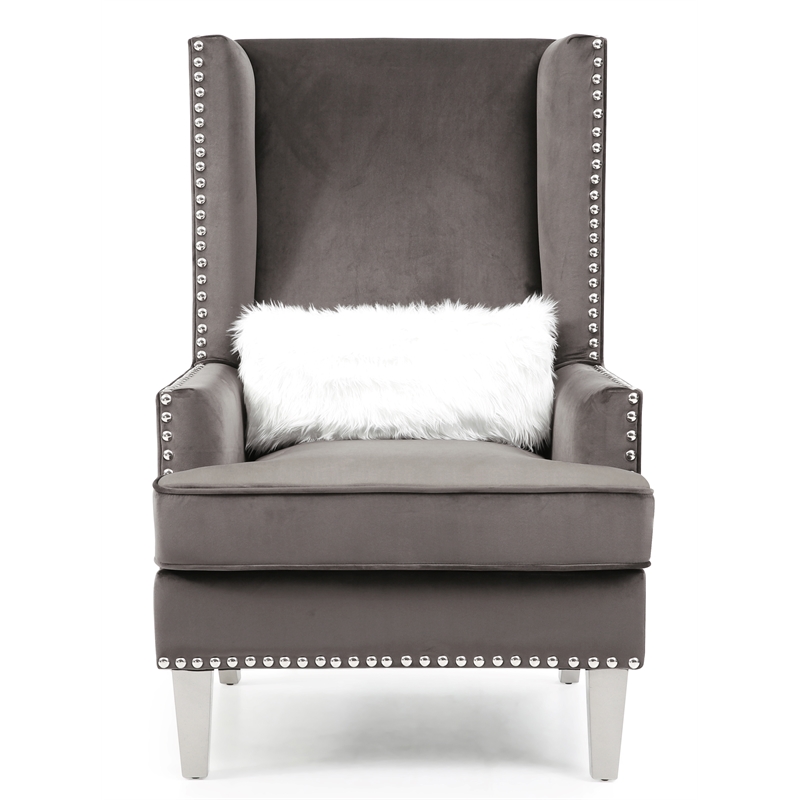 Glory Furniture Wilshire G0951A-AC Chair   DARK GRAYVelvet