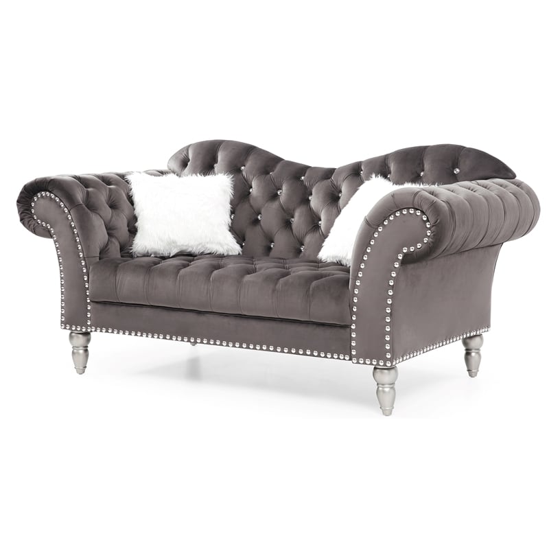 Glory Furniture Wilshire G0951A-L Loveseat   DARK GRAYVelvet
