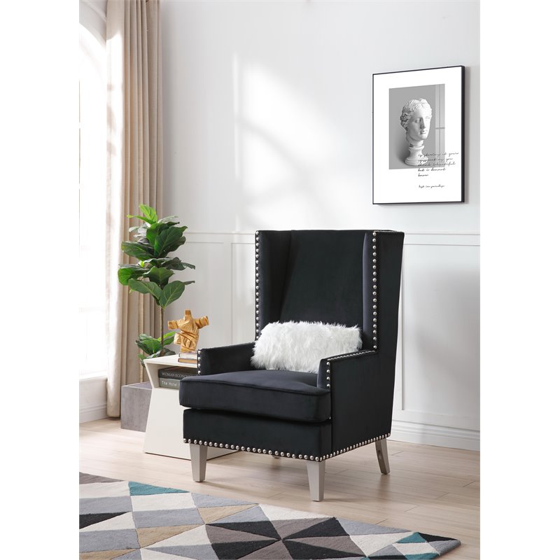 Glory Furniture Wilshire G0952A-AC Chair   BLACKVelvet