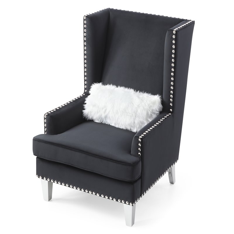 Glory Furniture Wilshire G0952A-AC Chair   BLACKVelvet