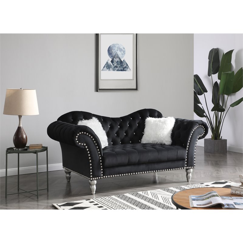 Glory Furniture Wilshire G0952A-L Loveseat   BLACKVelvet