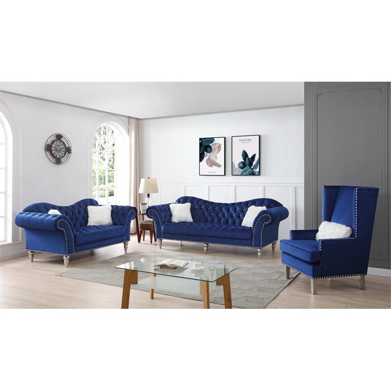 Glory Furniture Wilshire G0953A-L Loveseat   BLUEVelvet
