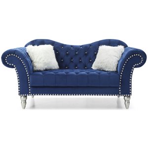 glory furniture wilshire g0953a-l loveseat   bluevelvet