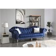 Glory Furniture Wilshire Traditional Sofa in Blue Velvet