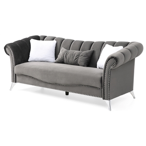 Glory Furniture Madrid G0540A-S Sofa  DARK GRAY Velvet