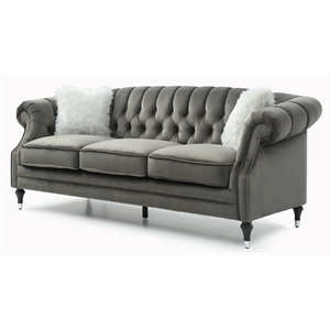 Glory Furniture Bristol Sofa Gray Velvet