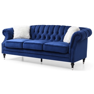 glory furniture bristol sofa blue velvet