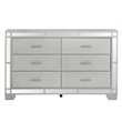 Glory Furniture Madison 6-Drawers Bedroom Dresser in Silver Champagne