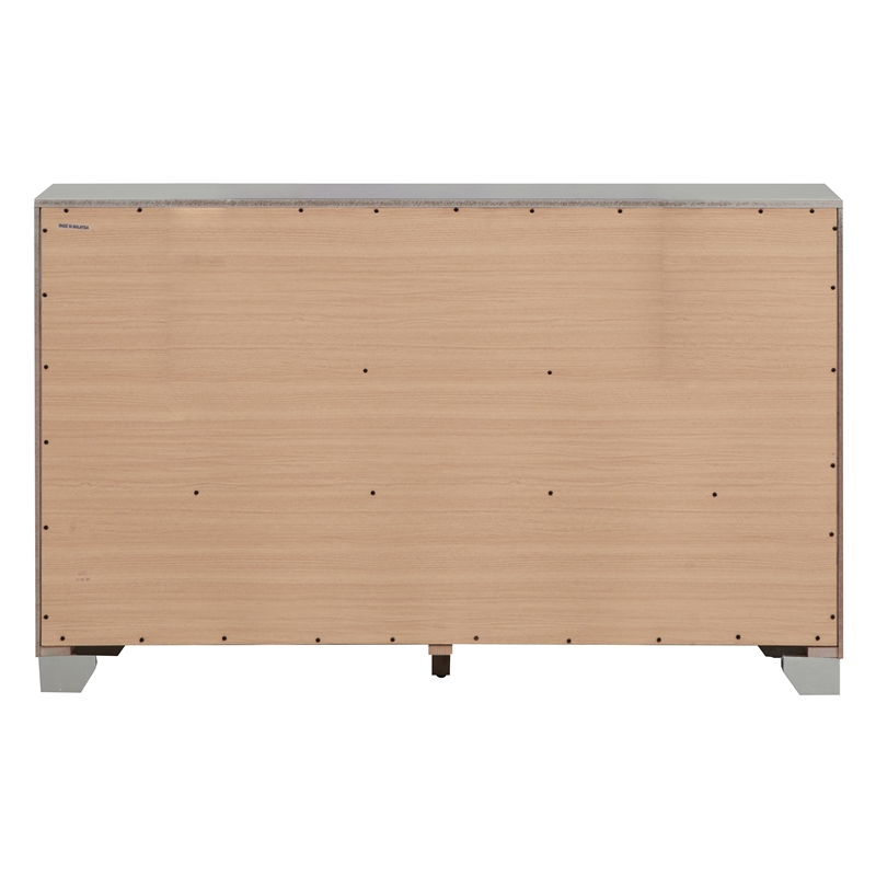 Glory Furniture Madison 6-Drawers Bedroom Dresser in Silver Champagne