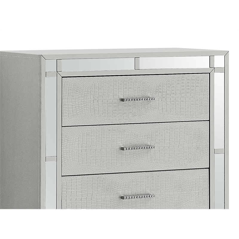 Glory Furniture 5 Drawer Chest Silver Champagne