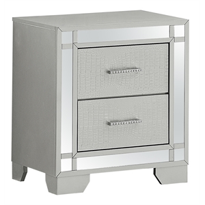 glory furniture  2 drawer nightstand  silver champagne