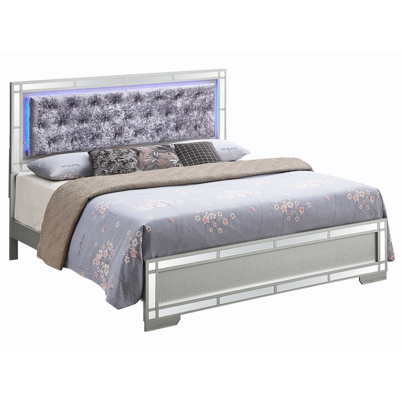 Glory Furniture  Queen Size Bed  Silver Champagne