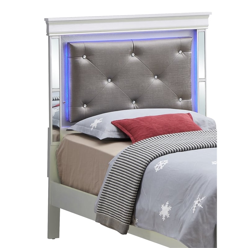 Glory Furniture Verona Wood Twin Size Bed Silver Champagne