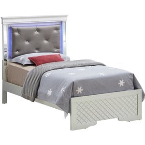 Glory Furniture Verona Wood Twin Size Bed Silver Champagne