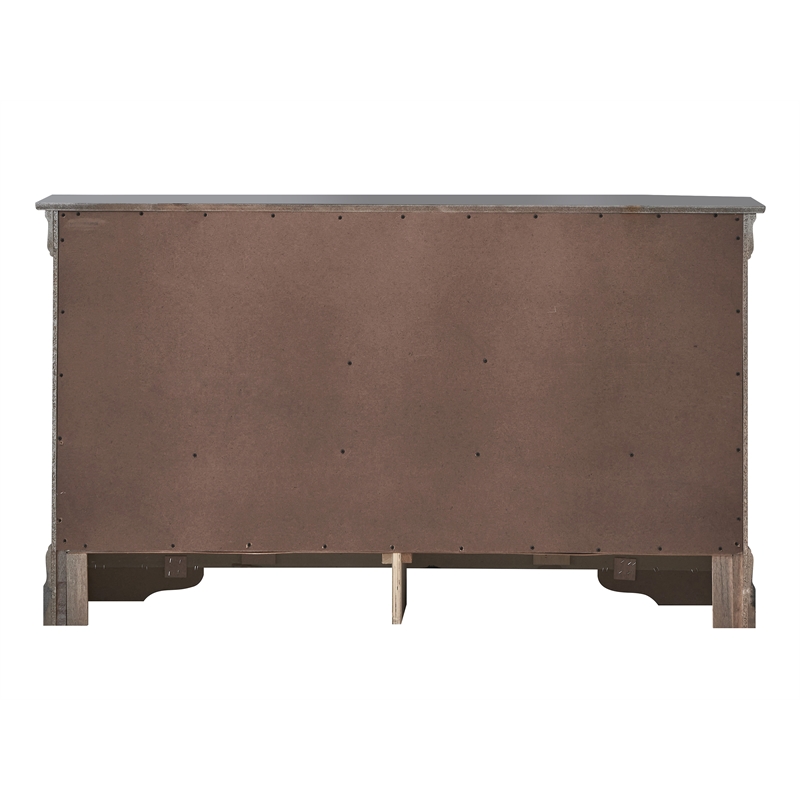 Glory Furniture Verona Wood 6 Drawer Dresser in Charcoal