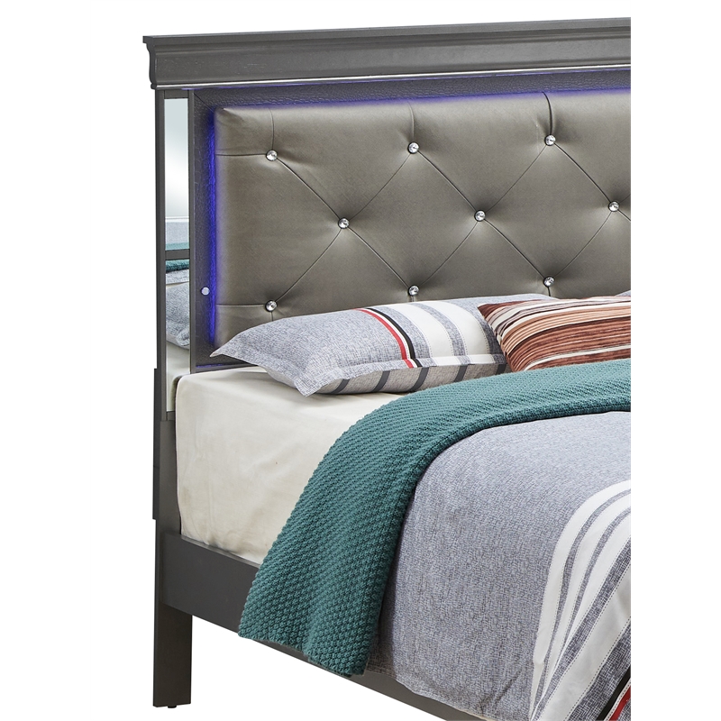 Glory Furniture Verona Wood Full Size Bed Black Metallic