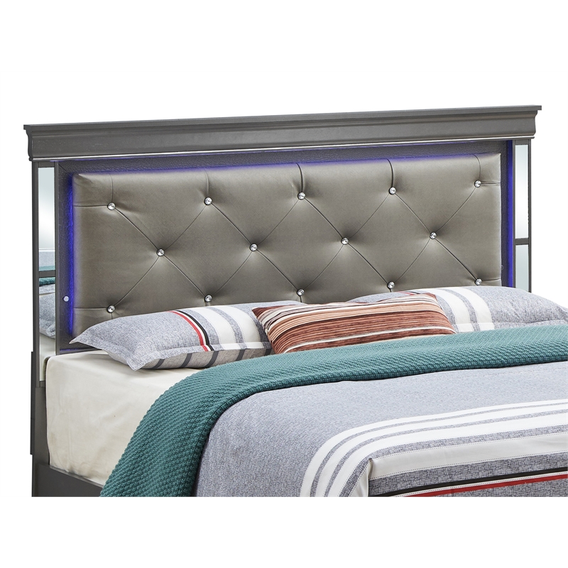 Glory Furniture Verona King Size Bed in Charcoal