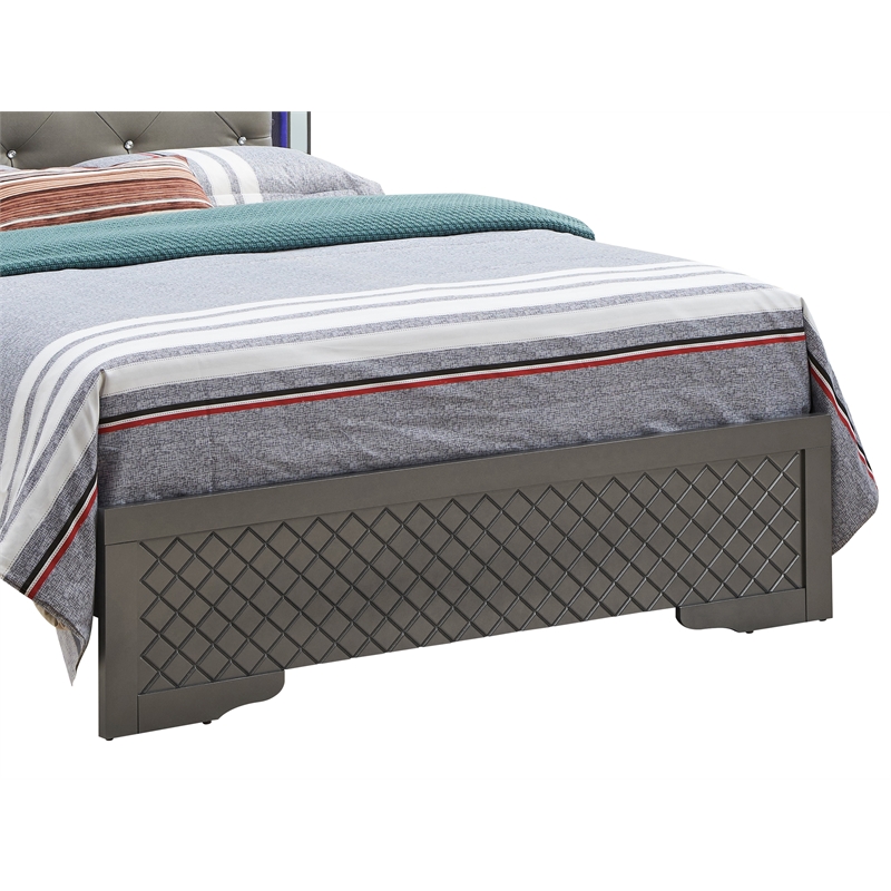 Glory Furniture Verona King Size Bed in Charcoal