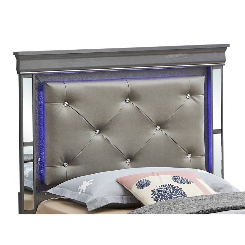Glory Furniture Verona Wood Twin Size Bed in Charcoal