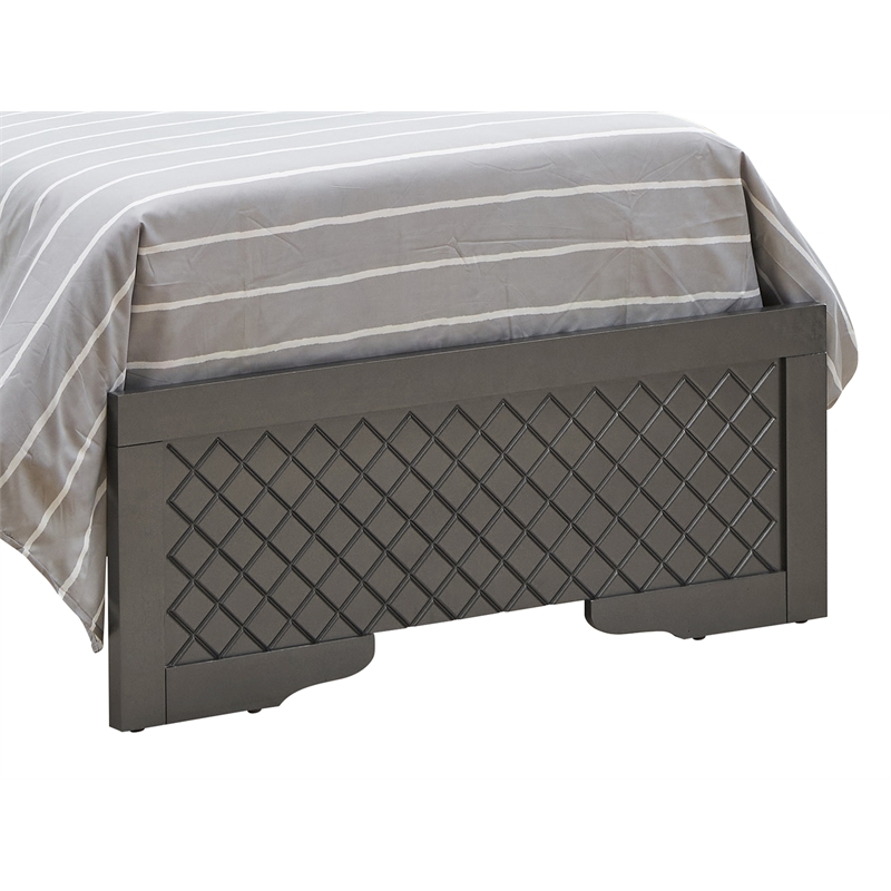 Glory Furniture Verona Wood Twin Size Bed in Charcoal