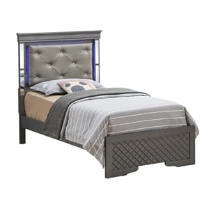 Glory Furniture Verona Wood Twin Size Bed in Charcoal