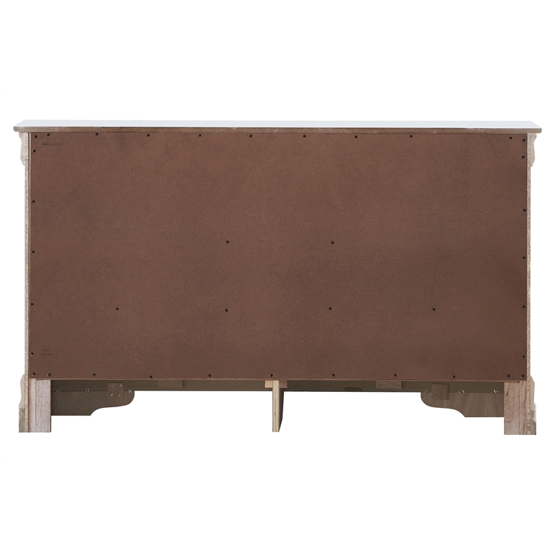 Glory Furniture Verona Wood 6-Drawers Bedroom Chest in White Pearlescent